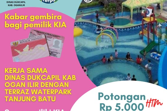 Kerja Sama Pemanfaatan Kartu Identitas Anak dengan Terraz Waterpark Tanjung Batu Ogan Ilir